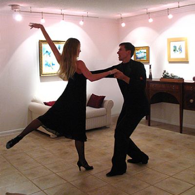 Todd and Migle at dance performance.